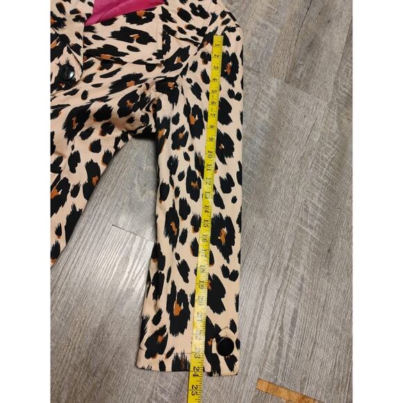 Robert Louis Womens Cotton Animal Print Tan Black Trench Coat Belted XL leopard - Picture 13 of 15